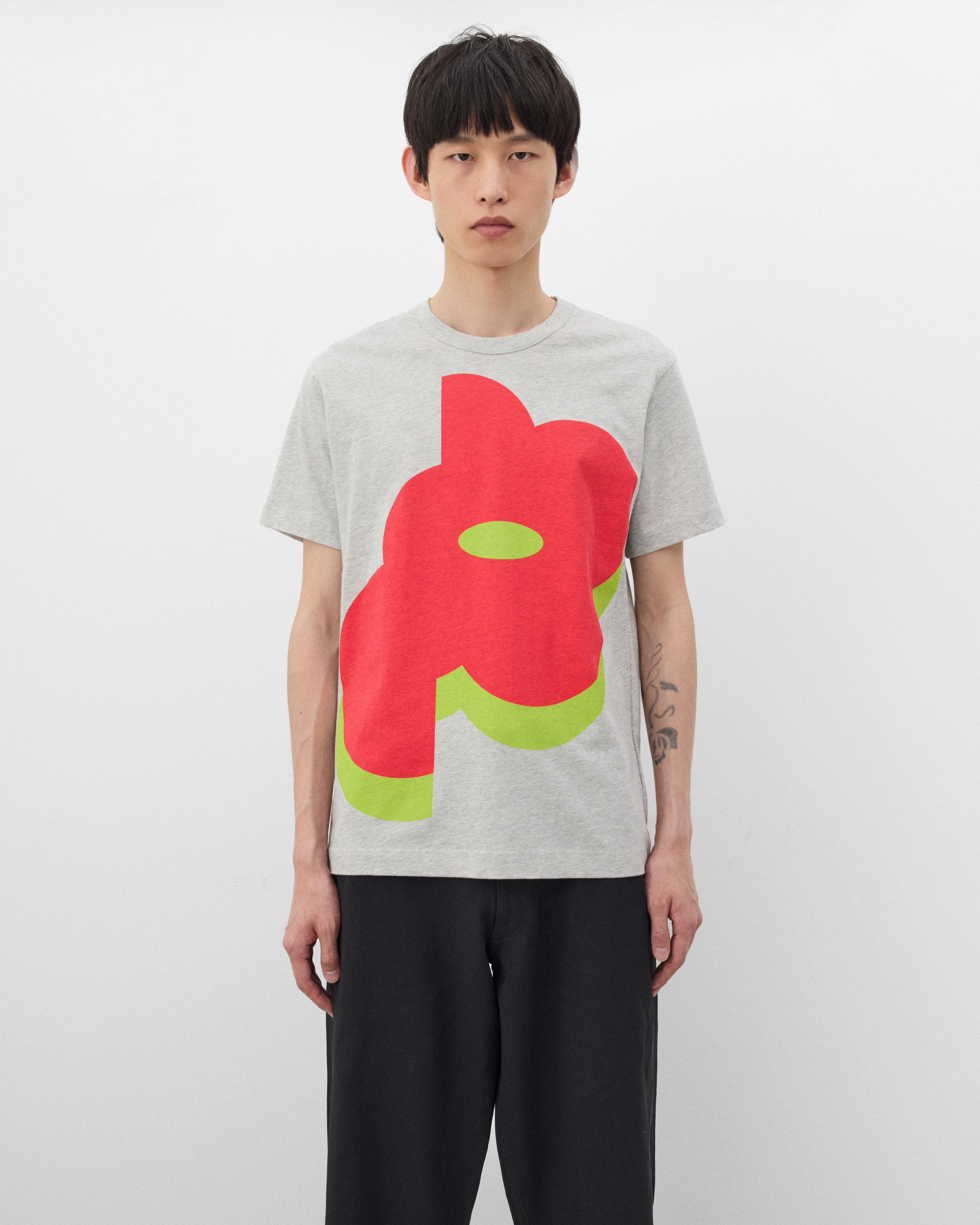 CDG Shirt: Men's Pattern T-Shirt (Grey) | DSMNY E-SHOP