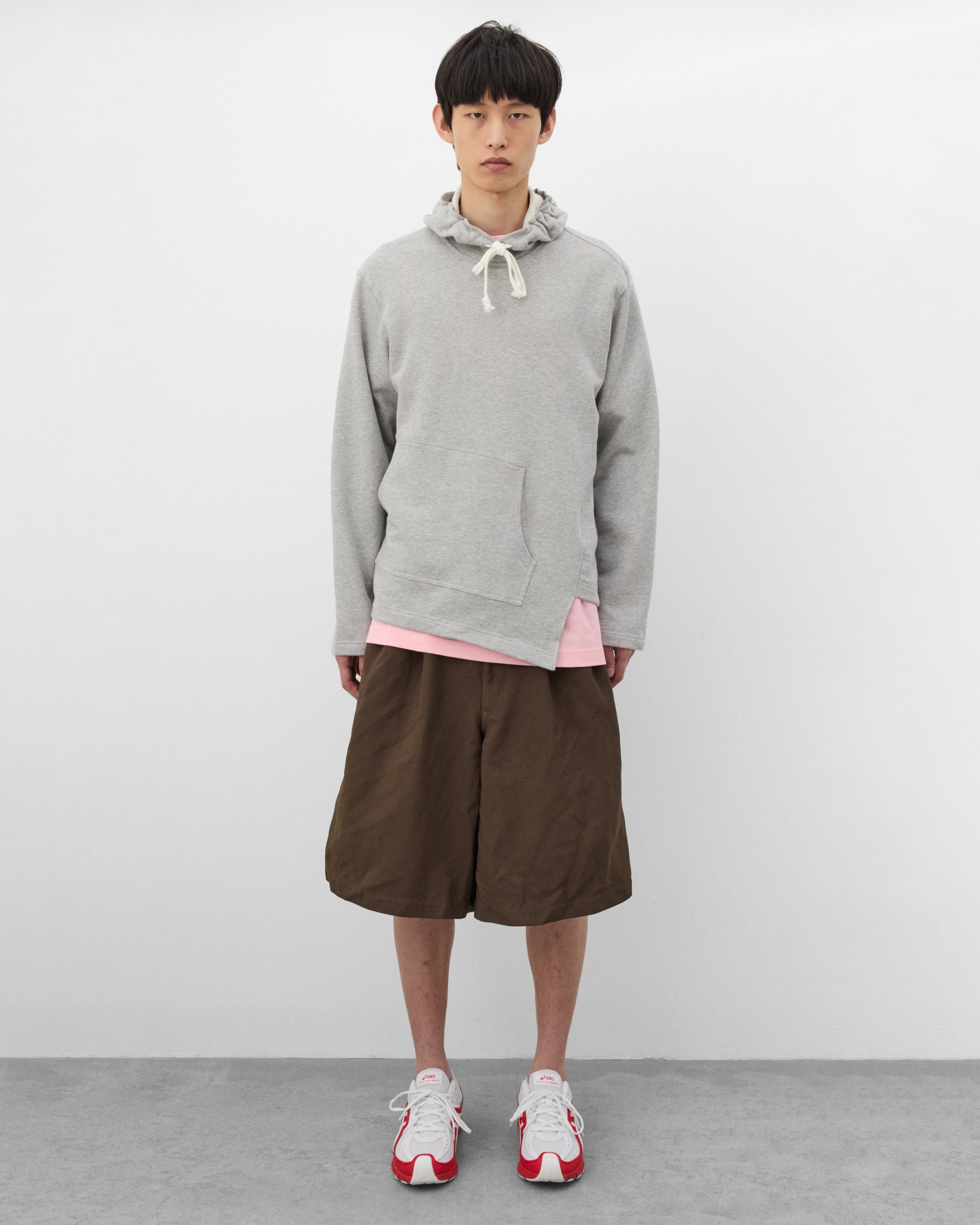CDG Shirt: Men's Pleated Wide Leg Shorts (Olive) | DSMNY E-SHOP