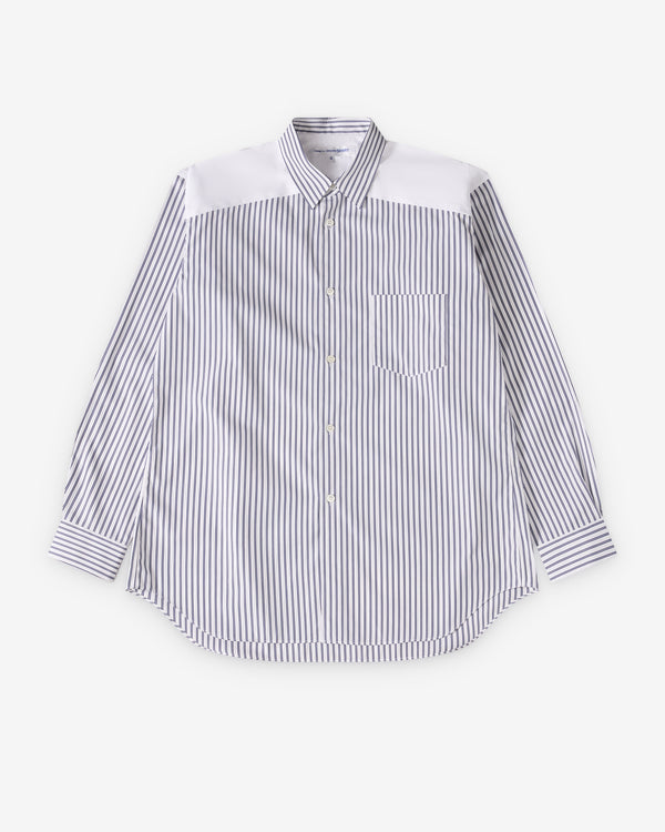 CDG Shirt Forever - Men's Classic Fit Stripe & Poplin Shirt - (Stripe 1)
