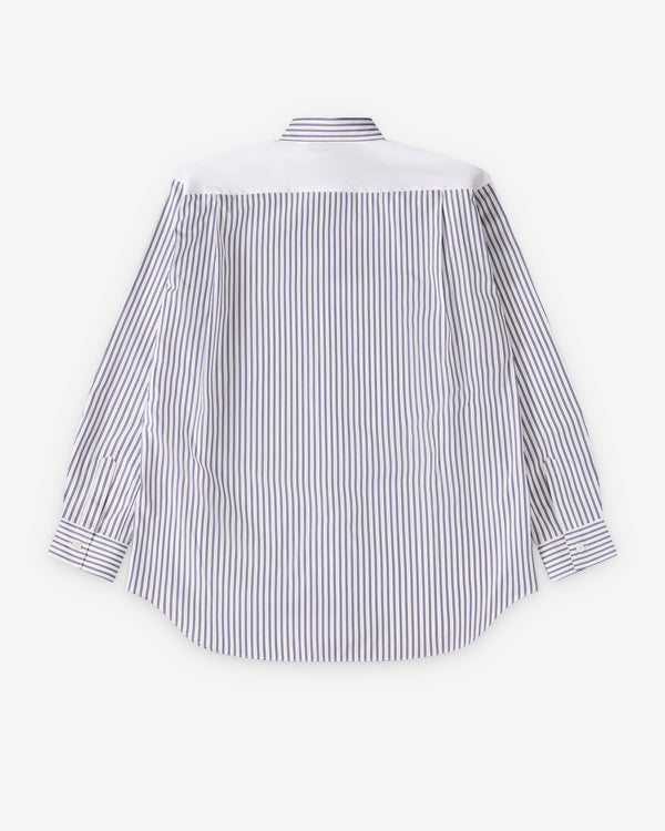 CDG Shirt Forever - Men's Classic Fit Stripe & Poplin Shirt - (Stripe 1)