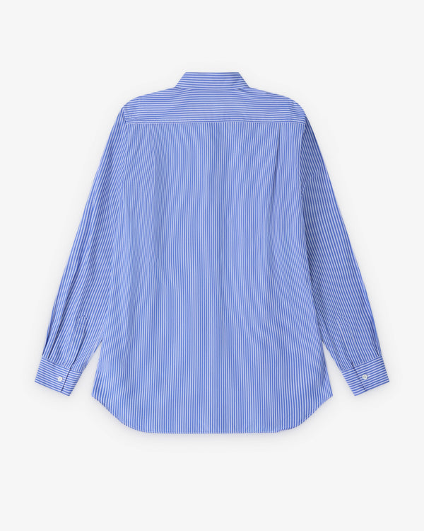 CDG Shirt - Men's Circle Pattern Stripe Shirt - (Blue Stripe)