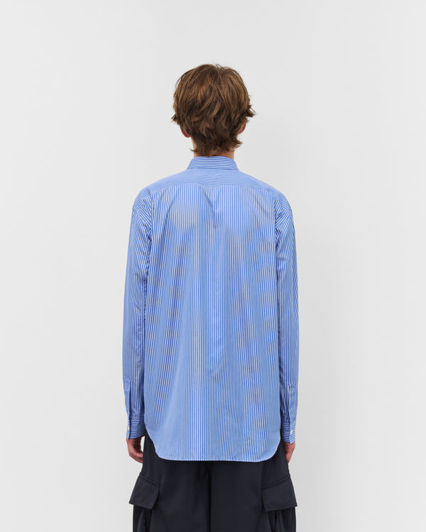 CDG Shirt - Men's Circle Pattern Stripe Shirt - (Blue Stripe)