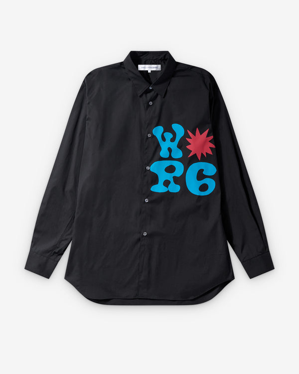 CDG Shirt - Men's Poplin Print Shirt - (Black)