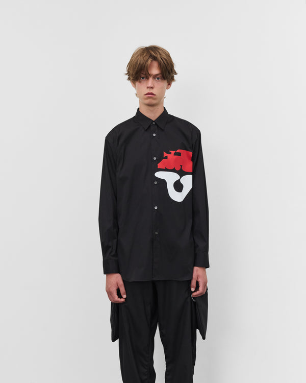 CDG Shirt - Men's Poplin Print Shirt - (Black)
