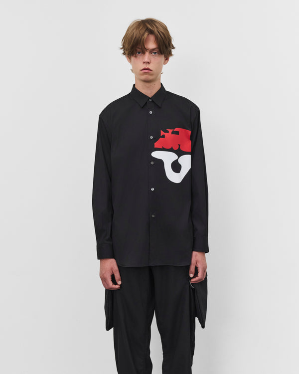 CDG Shirt - Men's Poplin Print Shirt - (Black)