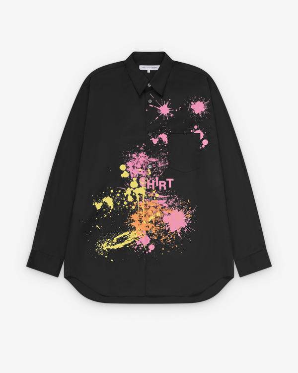 CDG Shirt - Men's Paint Splatter Shirt - (Black)
