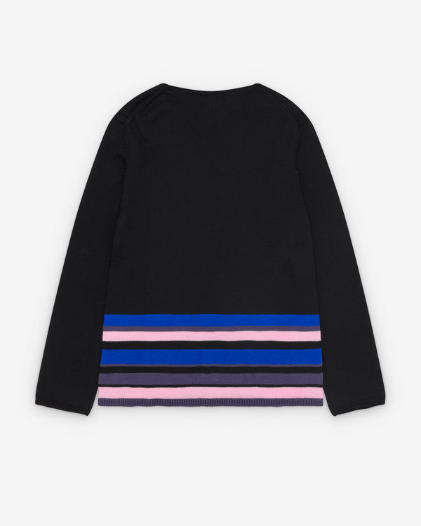 CDG Shirt - Men's Stripe Knit Sweater - (Black/Blue)
