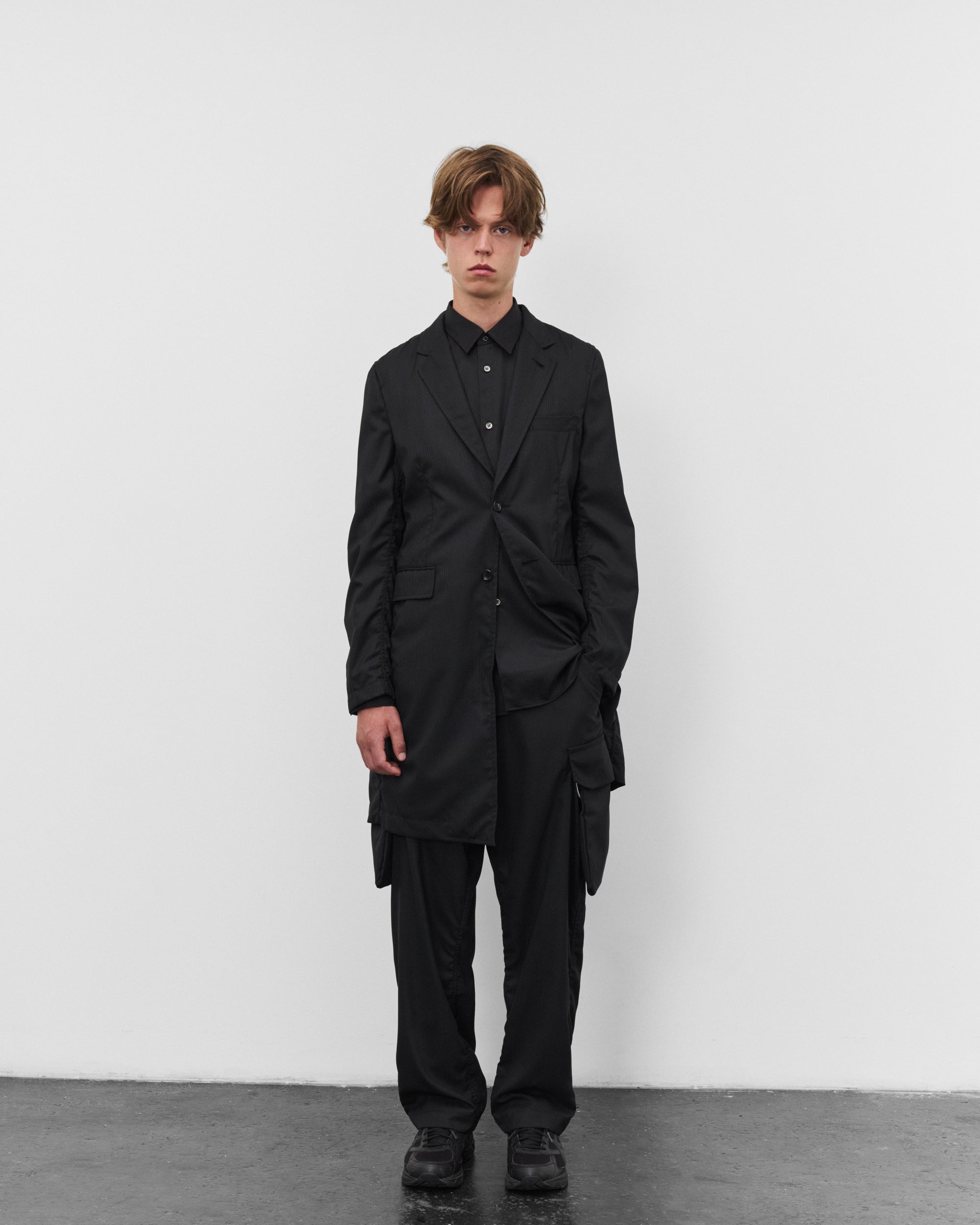 CDG Shirt: Men's Pinstripe Shirt (Black)