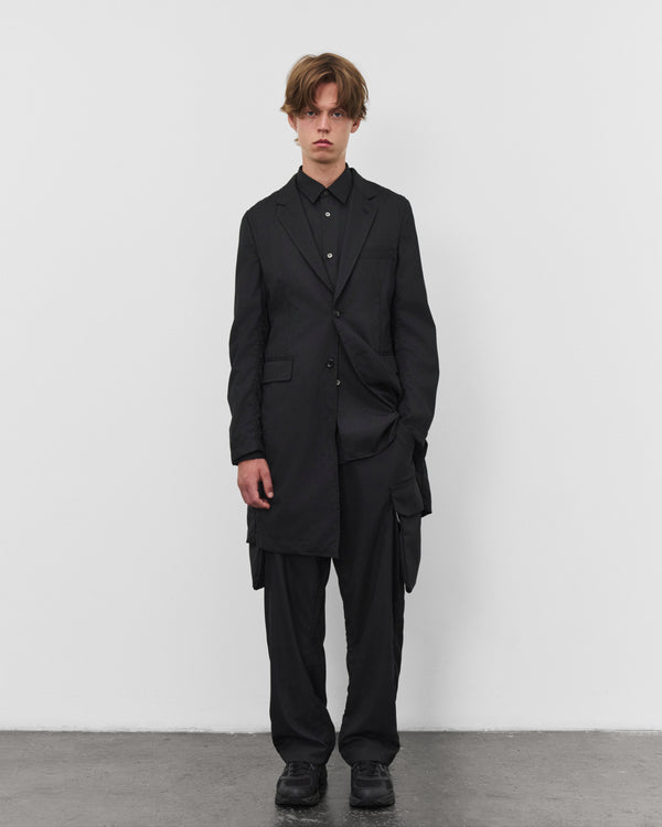 CDG Shirt - Men's Single Breasted Herringbone Jacket - (Black/Navy)