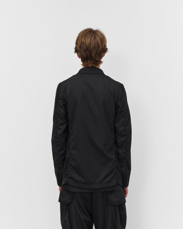 CDG Shirt - Men's Single Breasted Herringbone Blazer - (Black/Navy)