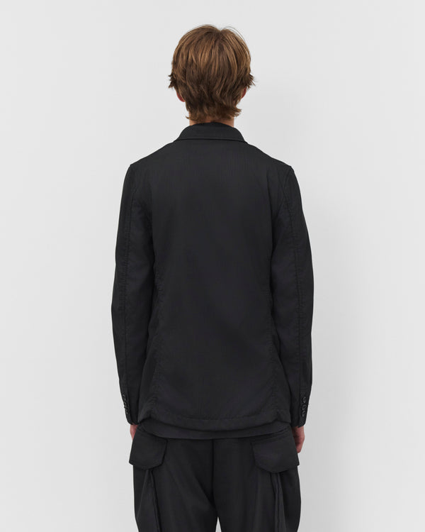 CDG Shirt - Men's Single Breasted Herringbone Blazer - (Black/Navy)