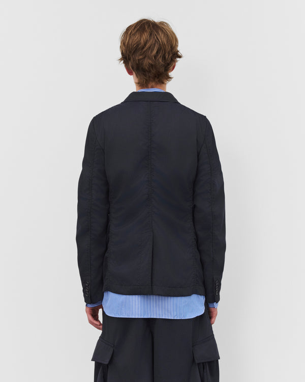 CDG Shirt - Men's Single Breasted Pinstripe Blazer - (Navy)