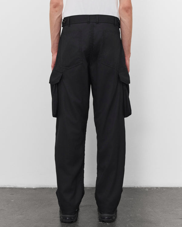 CDG Shirt - Men's Herringbone Cargo Trousers - (Black)