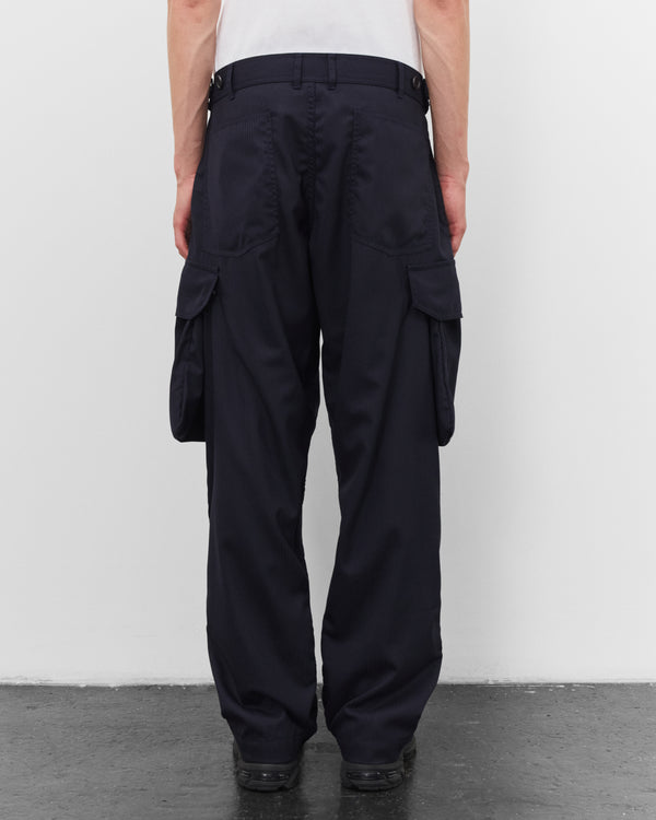 CDG Shirt - Men's Herringbone Cargo Trousers - (Navy)