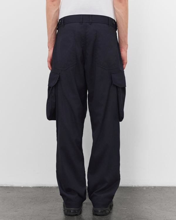 CDG Shirt - Men's Herringbone Cargo Trousers - (Navy)