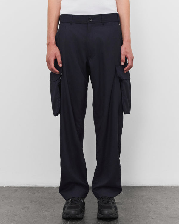 CDG Shirt - Men's Herringbone Cargo Trousers - (Navy)