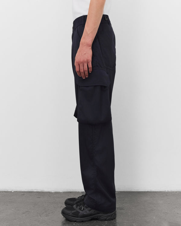 CDG Shirt - Men's Herringbone Cargo Trousers - (Navy)