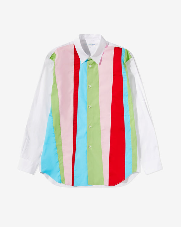 CDG Shirt - Men's Colored Stripe Shirt - (White/Mix)