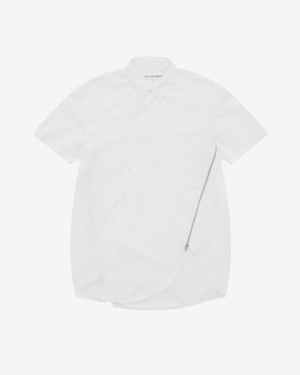 CDG Shirt - Men's Zip Short Sleeve Shirt - (White)