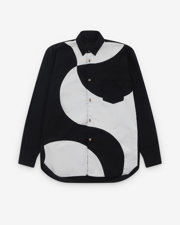 CDG Shirt - Men's Contrast Shapes Shirt - (Black/White)