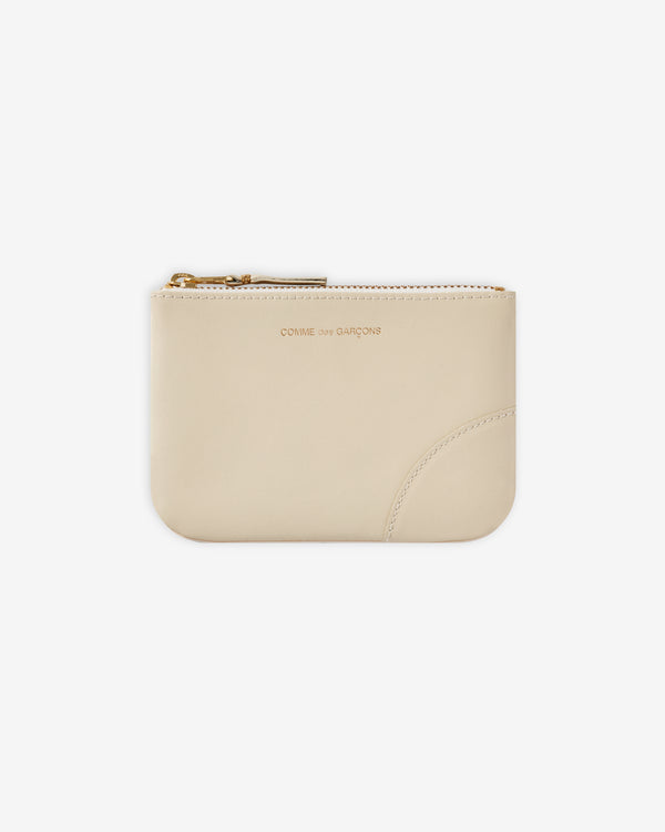 CDG Wallet - Classic Leather Zip Pouch - (Off White SA8100)