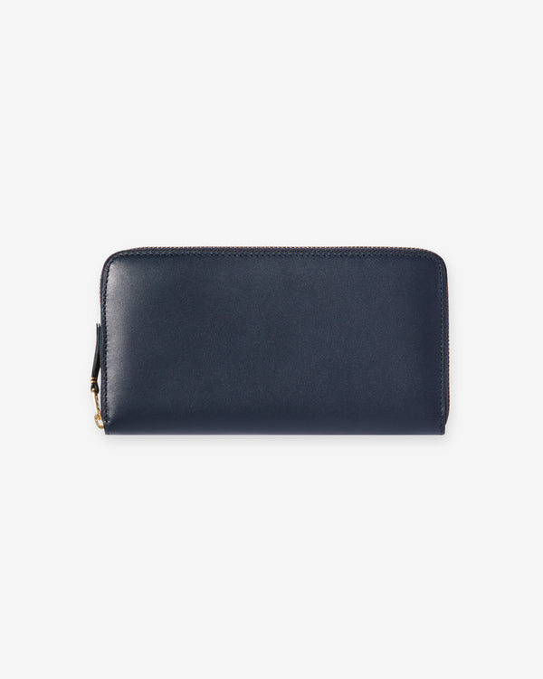 CDG Wallet - Classic Leather Zip Around Wallet - (Navy SA0111)