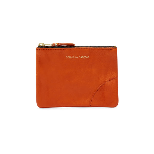 CDG Wallet - Washed Wallet Zip Pouch - (Burnt Orange)