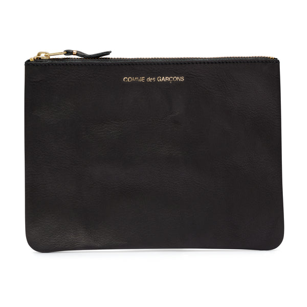 CDG Wallet - Washed Zip Pouch - (Black)