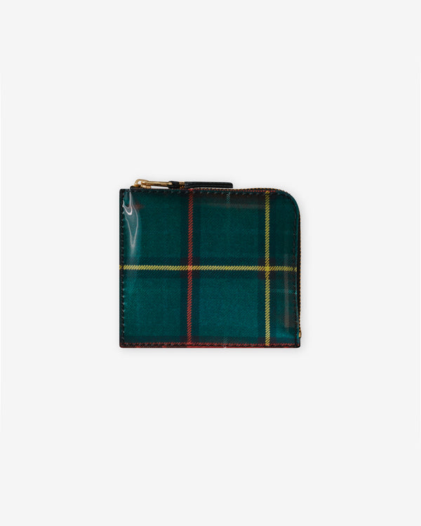CDG Wallet - Lenticular Tartan Zip Around Wallet - (Red/Green SA3100LT)