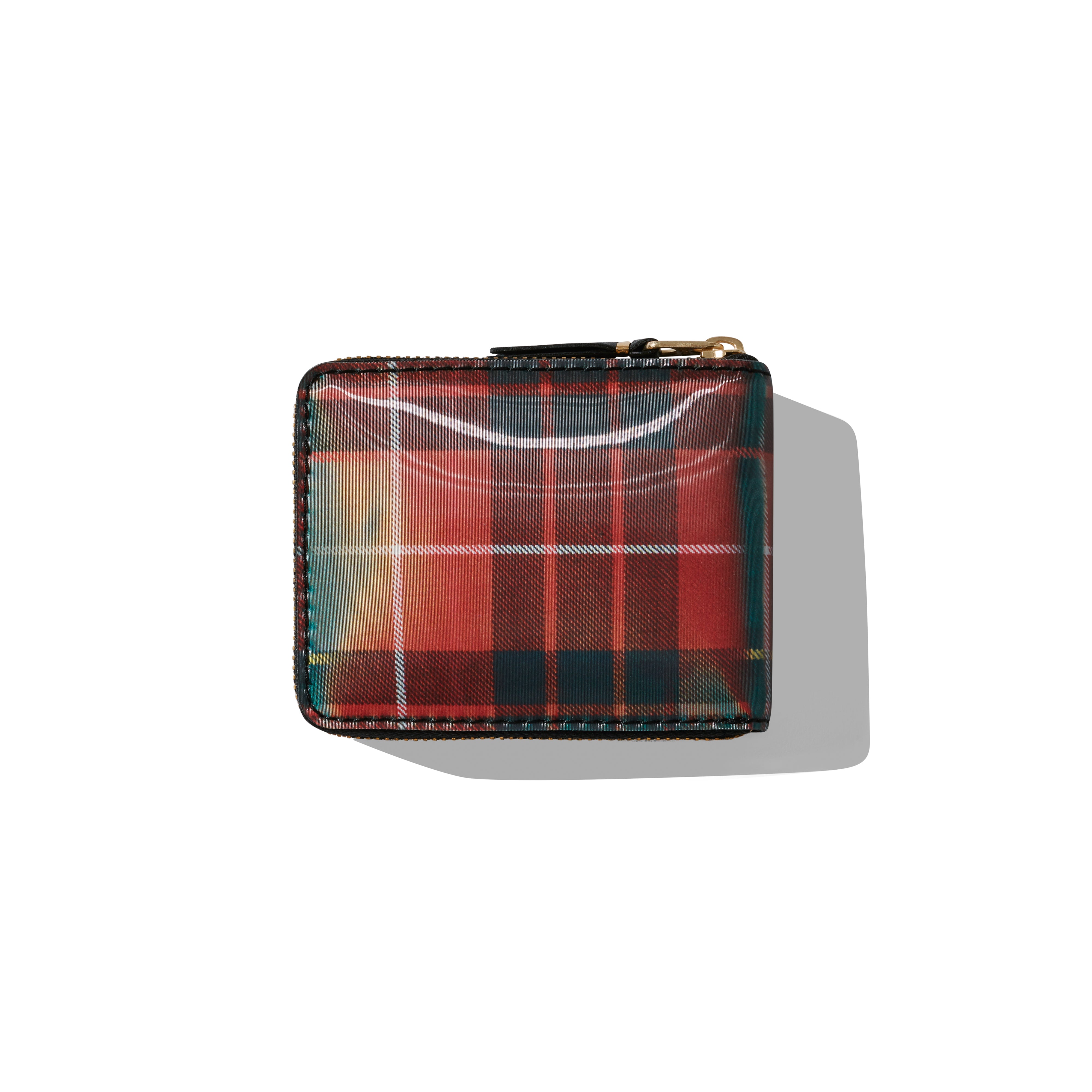 CDG Wallet - Lenticular Tartan Full Zip Around Wallet - (Red/Green