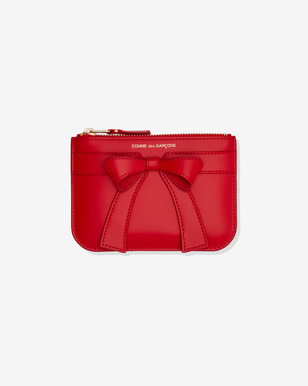 CDG Wallet - Big Bow Zip Pouch - (Red)