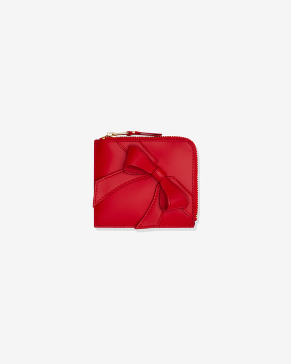 CDG Wallet - Big Bow Zip Around Wallet - (Red)