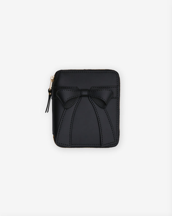 CDG Wallet - Big Bow Full Zip Around Wallet - (Black SA2100BB)