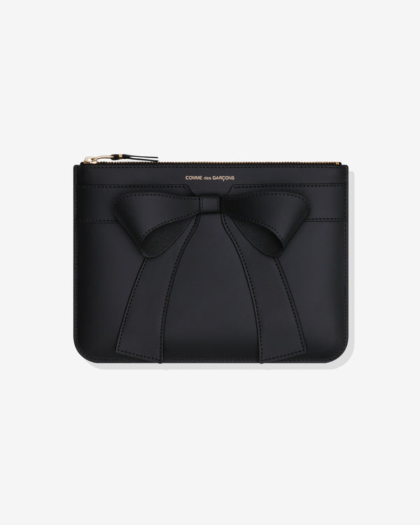 CDG Wallet - Big Bow Zip Pouch - (Black)