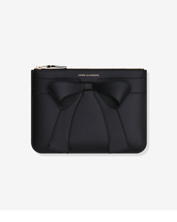 CDG Wallet - Big Bow Zip Pouch - (Black SA5100BB)