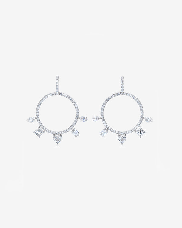 Mindi Mond - Women's Fancy Cut Gypsy Hoops - (Diamond)