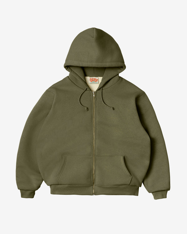 Cease - Men's Thermal Zip Hoodie - (Olive)