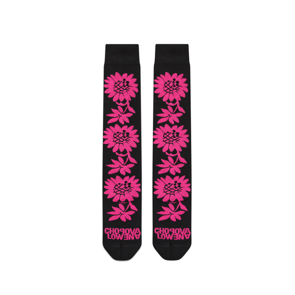 Chopova Lowena - Women’s Pink Sunflower Long Socks - (Pink)