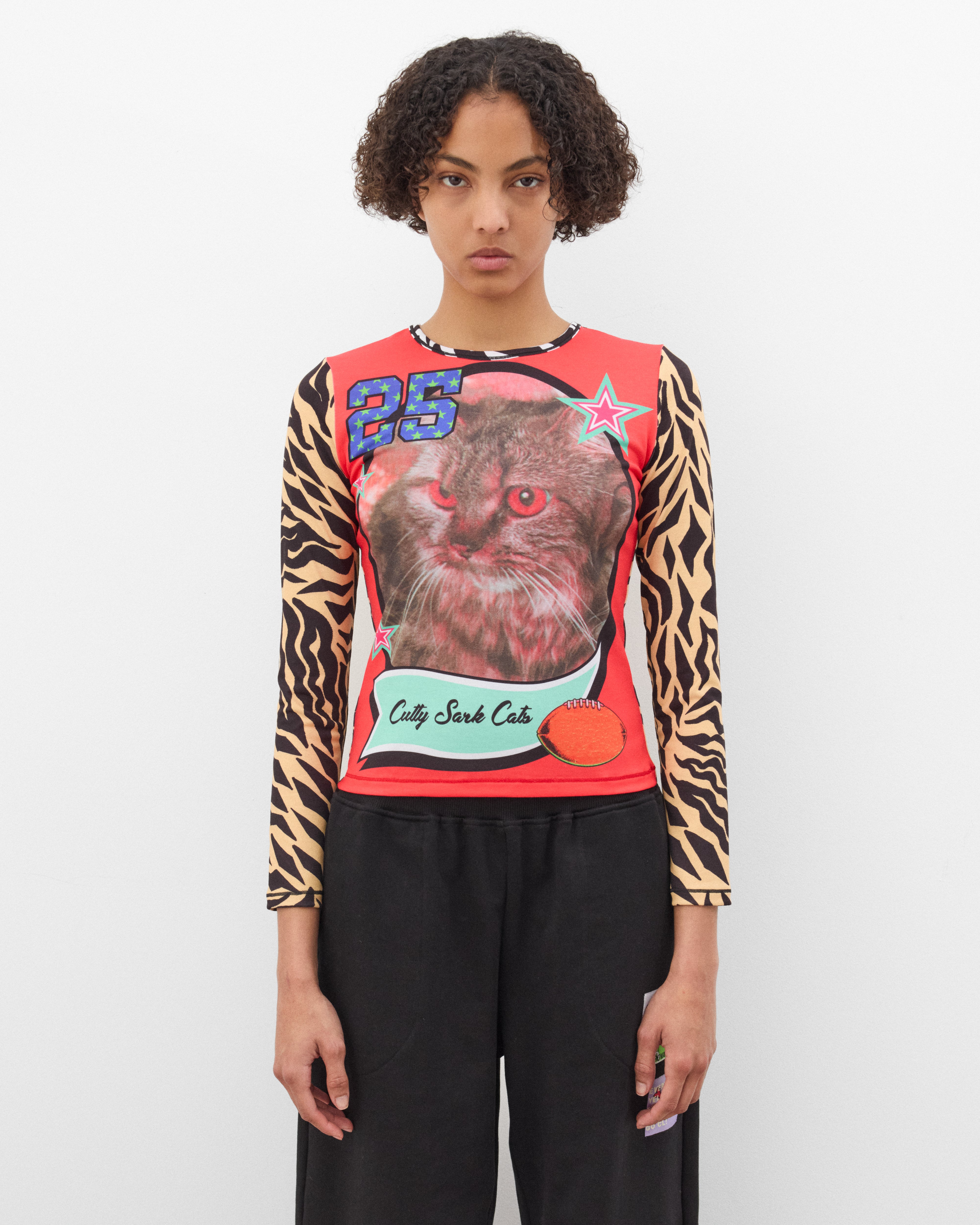 Chopova Lowena: Women's Cutty Sark Cats Fitted Jersey Top (Multi