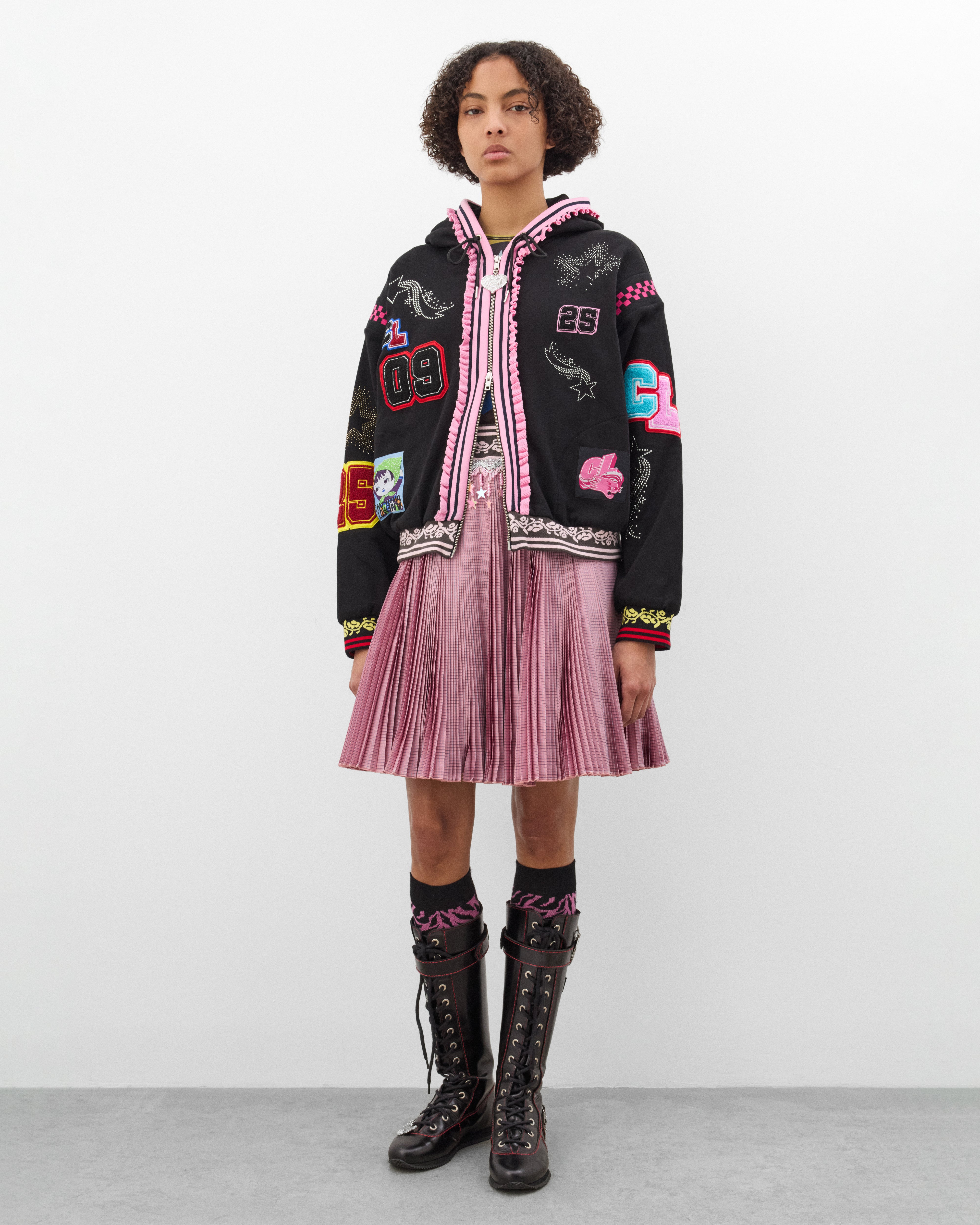 Chopova Lowena: Women's Wolfpack Hoodie (Black/Multi) | DSMNY E-SHOP
