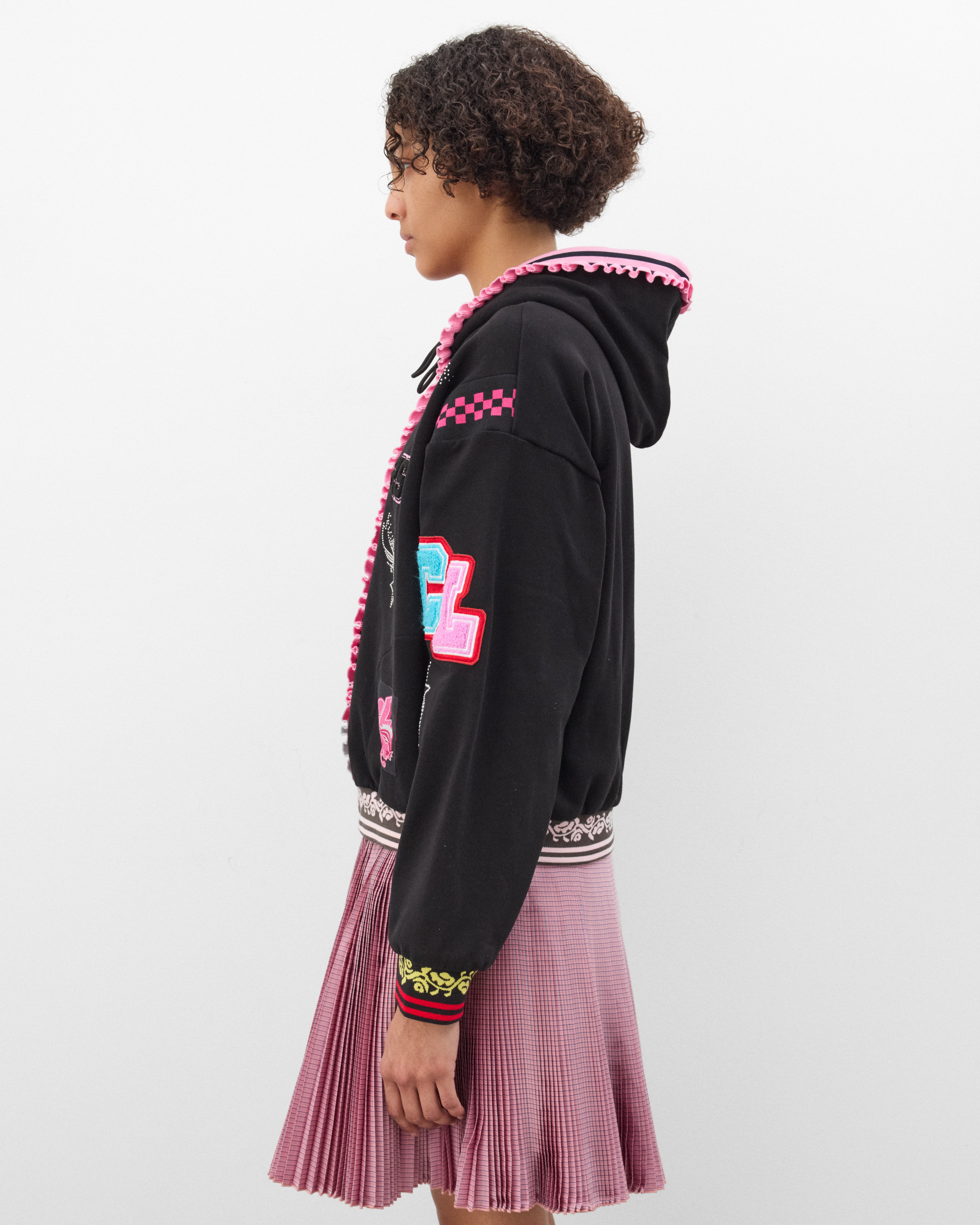 Chopova Lowena: Women's Wolfpack Hoodie (Black/Multi) | DSMNY E-SHOP