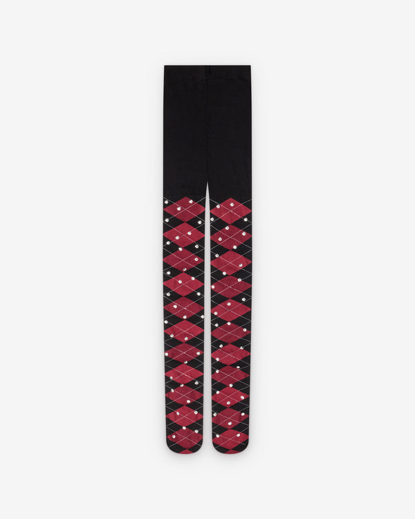 Chopova Lowena - Women's Red Argyle Tights - (Red/Black)