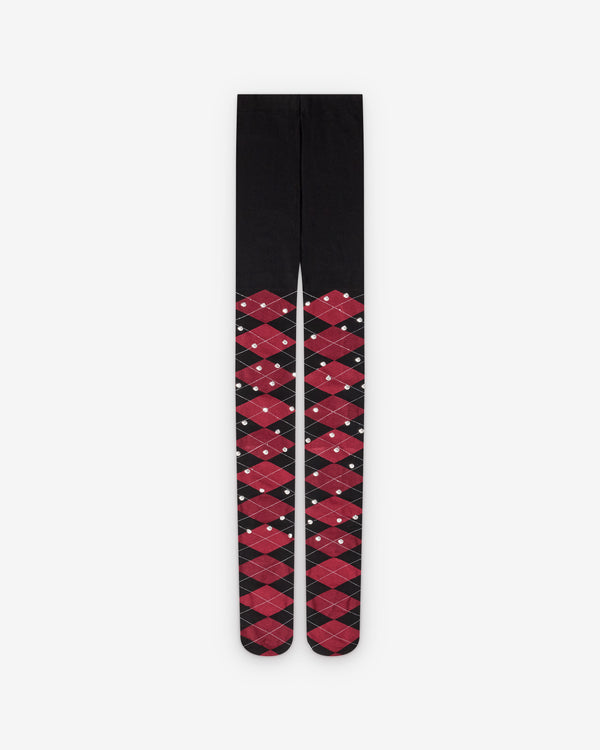 Chopova Lowena - Women's Red Argyle Tights - (Red/Black)