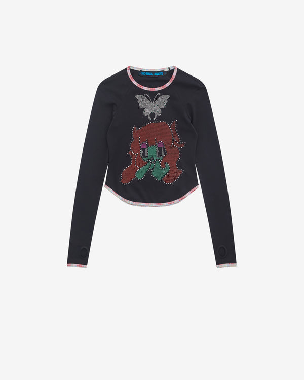 Chopova Lowena - Women’s Tiny Crystal Jersey Top - (Black)