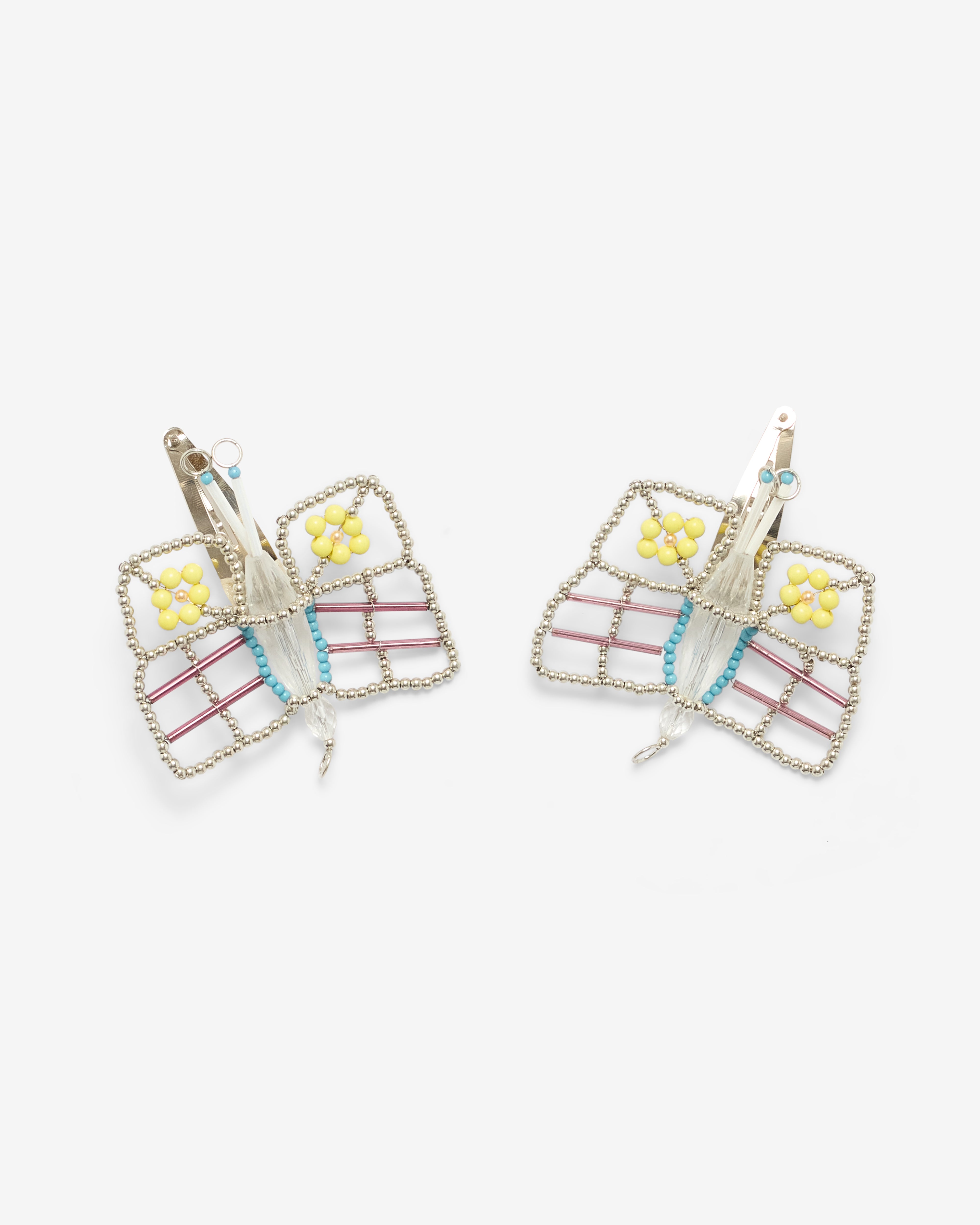Chopova Lowena: Women's Beaded Butterfly Hair Clip (Multi) | DSMNY