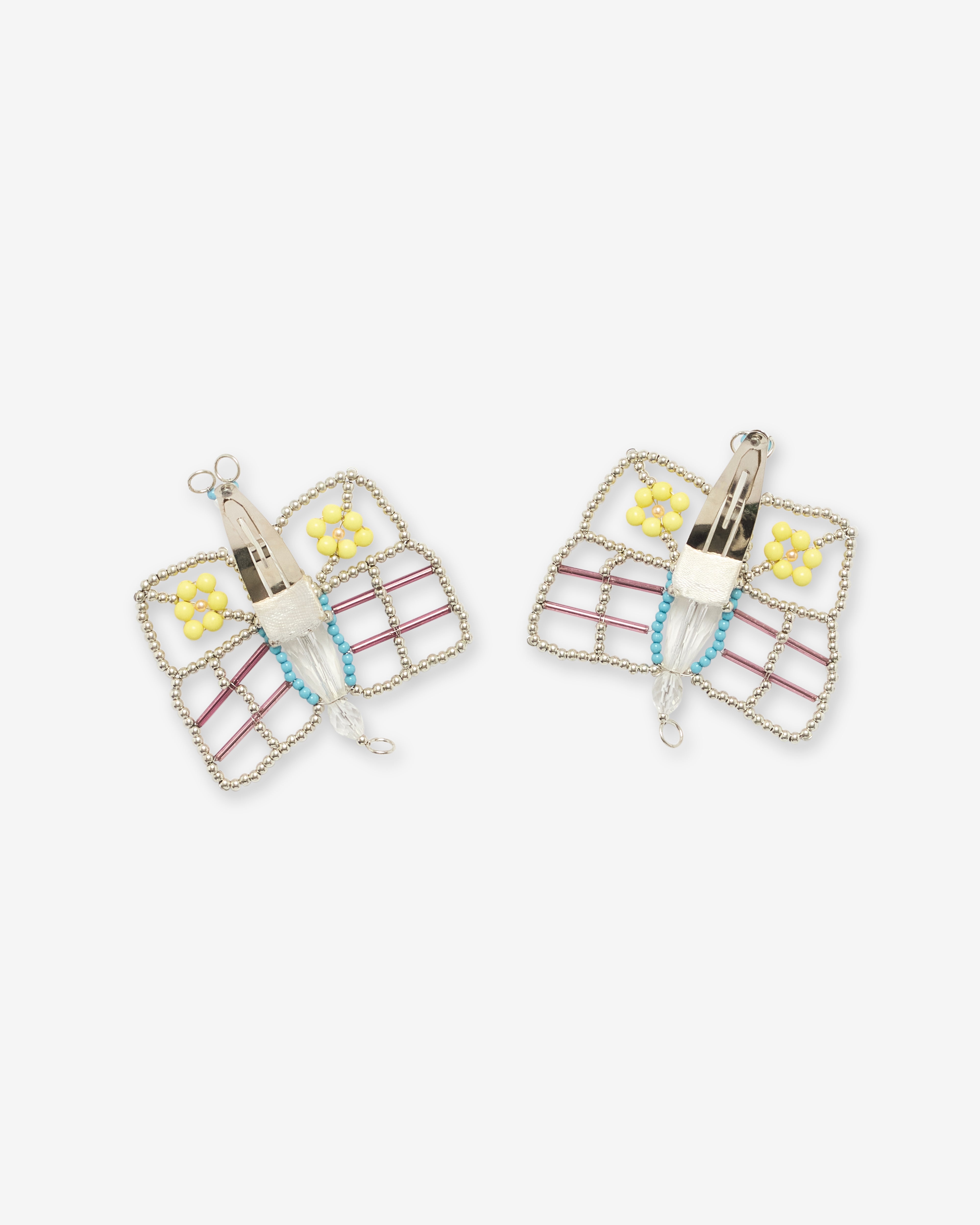 ヘアアクセサリー CHOPOVA LOWENA / MINI HAIR CLIPS Chopova Lowena: Women's Beaded Butterfly Hair Clip (Multi) | DSMNY