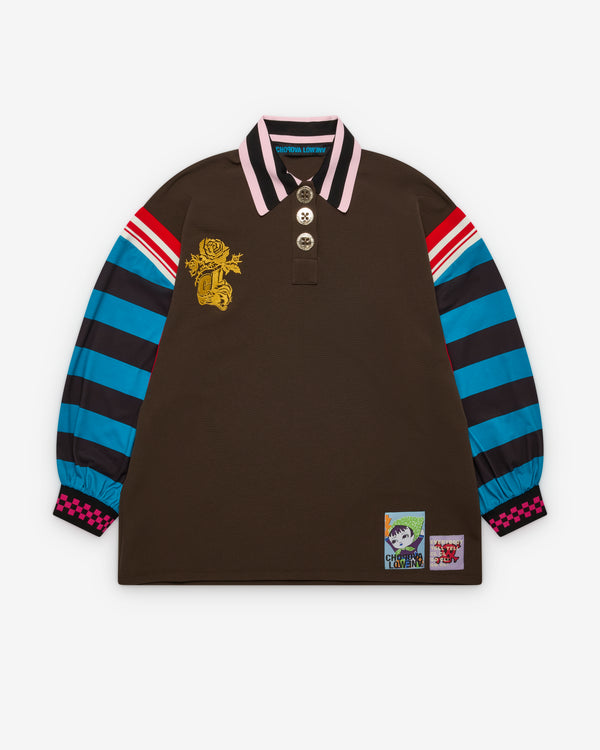 Chopova Lowena - Women's Long Sleeve Polo Top - (Brown)