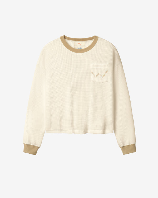 Cherry Los Angeles - Wrangler Men's Pocket Thermal Longsleeve T-Shirt - (Beige)