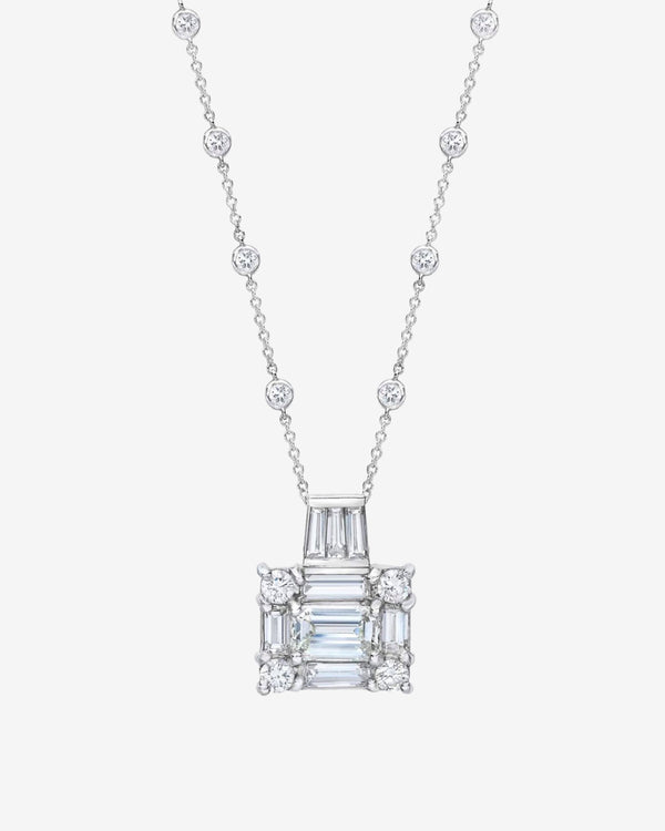 Mindi Mond - Women's Clarity Mega Cube Pendant - (White Gold)