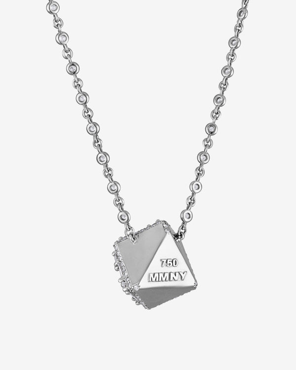 Mindi Mond - Women's Clarity³ Dimensional Halo Cube Necklace - (White Gold)